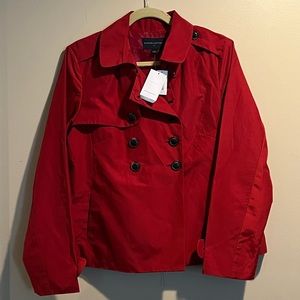 NWT Banana Republic short trench jacket. Red size L